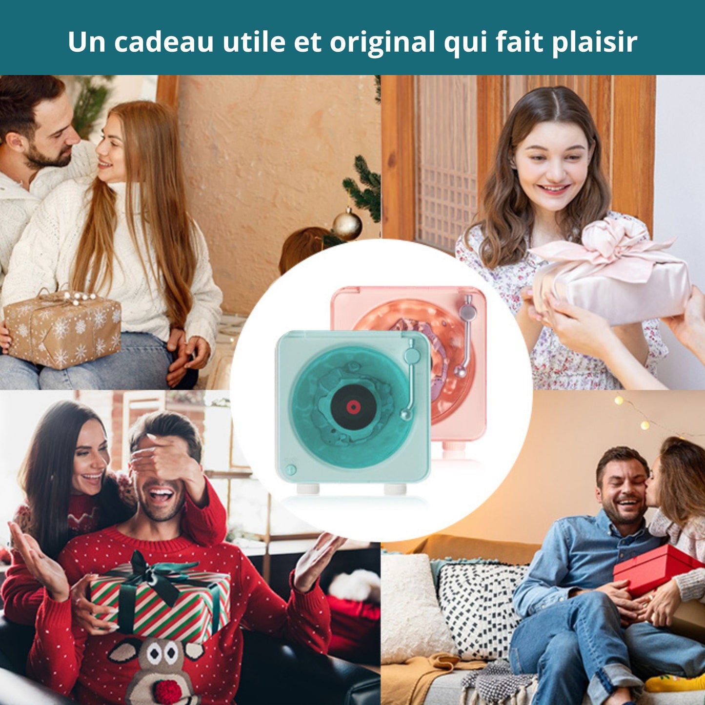 Tourne-Disque Vinyle Bluetooth