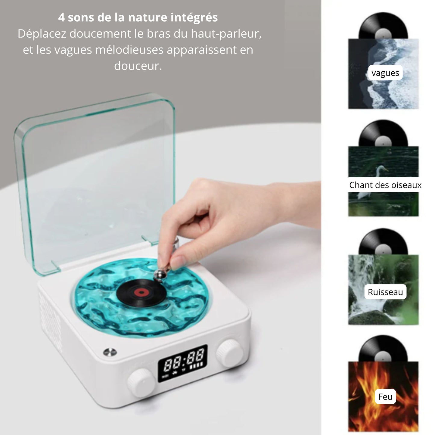 Tourne-Disque Vinyle Bluetooth