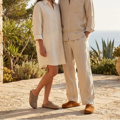 Zueco de piel semiabierto